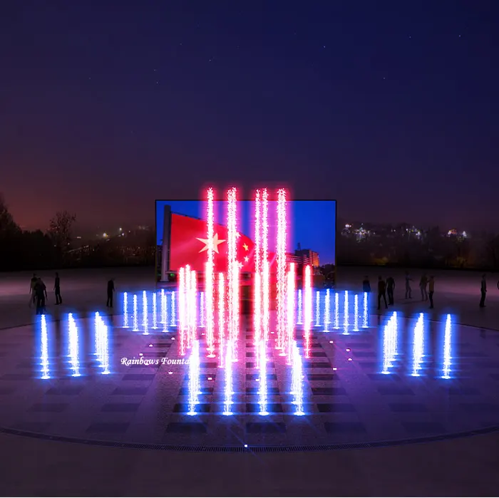 Fontana interattiva di musica dell'acqua del pavimento asciutto di ballo interattivo del centro commerciale all'aperto con le luci principali variopinte per divertimento