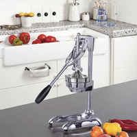 China levert multifunctionele, heavy-duty handmixer, handmatige citruspers van roestvrij staal met gietijzeren voet, zwart.