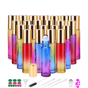 30ml 50ml Round Cosmetics Pack Amber Glass Deodorant Roll on Perfume Bottle With pink <b>Jade</b> <b>Roller</b> - Product Image 1