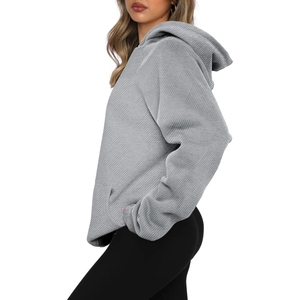 Custom size winter <b>running</b> casual women's <b>hoodies</b> solid color lightweight pullover top anti-pilling hoodie - Product Image 2