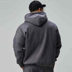 Heavyweight Drop Shoulder Boxy Cropped Hoodie en blanco 100% algodón de gran tamaño de alta calidad personalizado Boxy Hoodie fabricantes - Product Image 3