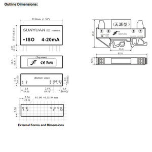 Regulador de Corriente de Bucle de <span class=keywords><strong>4</strong></span>-20 mA Pasivo de Dos Cables, Alimentado por Bucle, para Control Industrial, Programación PLC, Aislamiento de 3000 VCC - Product Image 4
