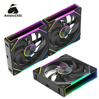 Ventilador ARGB AntarcChill Black Daisy Chain con Centro CD Halo, Espejo Lateral Modular de Encaje Rápido, Bajo Ruido, Logotipo Personalizado