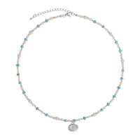Collier multicolore en perles vertes et opales pour femme, accessoires de mode estivale, fournisseur en gros