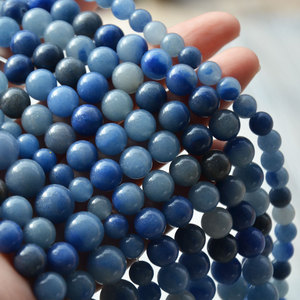 Natural Stone Round <b>Beads</b> <b>Blue</b> Aventurine Loose <b>Beads</b> For Jewelry Making Bracelet Accessories 6mm 15inch Strand - Product Image 4