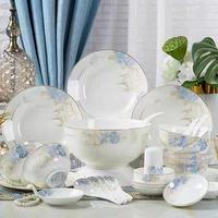 Service de table en porcelaine fine YanJun Royal Noble, design européen, compatible lave-vaisselle/micro-ondes, vaisselle élégante en céramique à motifs floraux pour la maison