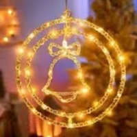 LED Drehbare Dreidimensionale IP44 Wasserdichte PVC Doppelring-Lampe mit Tastensteuerung für Festliche Weihnachtsdekoration im Innenbereich