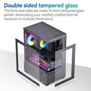 Cabinet panoramique de bureau blanc 270 ° Angles de vision multiples Amz vente en gros Shopping choix populaire boîtier PC <span class=keywords><strong>d</strong></span>'ordinateur - Product Image 4