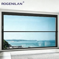 Ventanas Elevables Eléctricas de Aluminio con Doble Vidrio Templado, Ventana Corredera Vertical de Piso a Techo, Marca Rogenilan