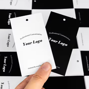 Étiquettes personnalisées pour vêtements en dropshipping, étiquettes en papier cartonné pour vêtements, impression de logo de marque, étiquettes volantes pour vêtements - Product Image 2