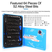SUNSHINE SS-5121 – Kit de tournevis de précision multifonctionnel 66-en-1 avec embouts magnétiques pour réparation de téléphones portables