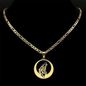 Kalung liontin <span class=keywords><strong>Skyrim</strong></span> Howl fashion hip hop pria liontin hewan emas baja tahan karat liontin serigala grosir - Product Image 3