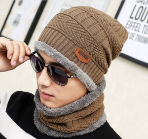 Conjunto de <span class=keywords><strong>gorro</strong></span> y <span class=keywords><strong>bufanda</strong></span> de punto de invierno para hombres y mujeres de calidad superior Gorros de <span class=keywords><strong>bufanda</strong></span> infinita con calentador de cuello - Product Image 3
