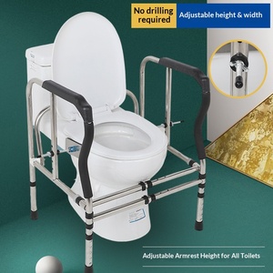 Toilet <b>Grab</b> <b>Bar</b>, Elderly Restroom Support Frame, Bathroom Anti-slip No-drill for Disabled and Pregnant Women - Product Image 2
