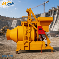 Bétonnière MHF JZM 1300L avec moteur d'agitation 11kWx2, élévateur à benne, logo et couleur personnalisés, machine à mélanger le ciment