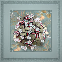 Jeu de Mahjong en acrylique avec gravure profonde peinte à la main, 4 joueurs, 6 options de couleurs