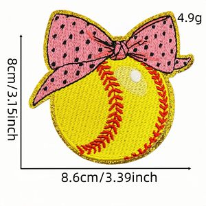 Patchs thermocollants brodés pour le jour <span class=keywords><strong>de</strong></span> match <span class=keywords><strong>de</strong></span> baseball, motifs Léopard, Éclair, Feu, Chignon désordonné, Gant, pour vêtements, jeans et vestes - Product Image 5
