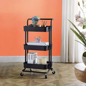 Nieuw Ontwerp 3-Tier Mobiele Opbergkar Badkamer Keuken <span class=keywords><strong>Trolley</strong></span> Met Wielen Beweegbare Ijzeren Frame Keuken Metalen Opbergrek - Product Image 4