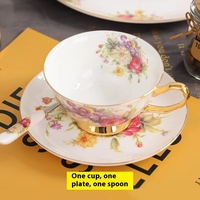 Lots de boîtes cadeaux écologiques personnalisables en gros – Tasses et soucoupes à café en céramique florales simples 250 ml pour hôtels, bars et restaurants