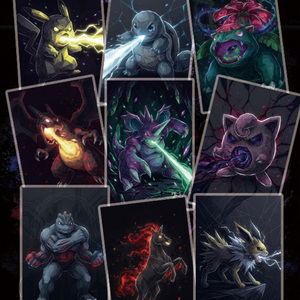 Collection de cartes de jeu de société Pokémon Anime Japonais Populaire : Art Sombre, Art Fan Art, <span class=keywords><strong>Pikachu</strong></span>, Gengar, Eevee – Édition Limitée Rare – Cadeaux - Product Image 4