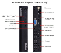 High Performance Used for ThinkCentre M4730q Business Mini PC Intel Core I5-10100T 16GB RAM 512GB SSD GDDR4 Office Desktop
