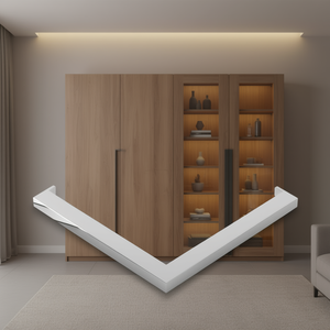 Marco en forma de L de cromo pulido de 40x40 para gabinetes de sala de estar - Product Image 2