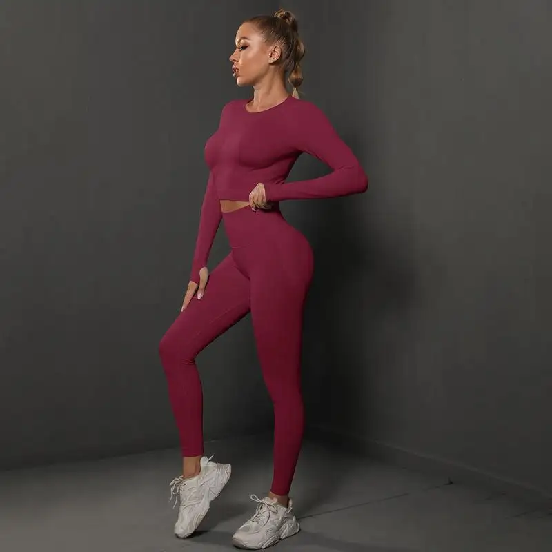 Custom Private Label Gym Wear Nylon Workout Clothing Seamless Fitness Sets Women Sportswear