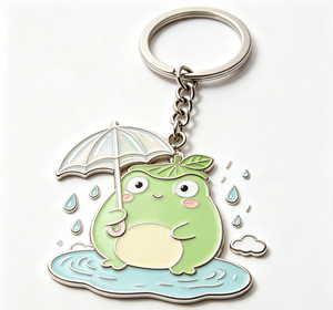 Custom Zinc Alloy Frog Keychain Enamel Metal Key <b>Ring</b> <b>Cartoon</b> Animal Pendant for Gifts and Events - Product Image 2