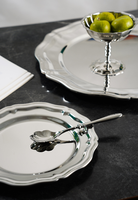 Assiette à dessert exquise en acier inoxydable, plateau minimaliste pour fruits, pâtisseries, dîner, thé de l'après-midi, gâteaux, collations, couleur argent