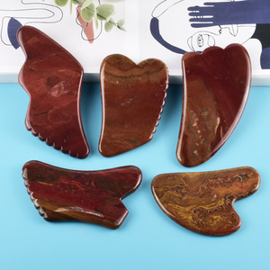 Pietra Gua Sha in Diaspro Mookaite Personalizzata Huiying, Forma a Fulmine, Strumento per Massaggio Facciale, Viso, Collo e Mani - Product Image 5