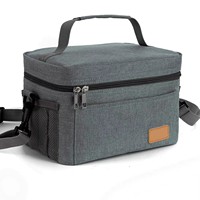 Sac à déjeuner isotherme écologique en toile, étanche et congelable, avec bandoulière réglable pour le travail, les pique-niques et la plage