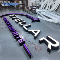Marco de metal para exteriores, acrílico, led, canal, señal de letras, tienda, canal frontal