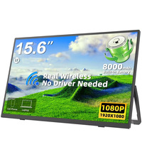 Moniteur portable sans fil IPS 15,6 pouces 60 Hz, écran d'ordinateur avec batterie, 100 % sRGB, 1920x1080, écran d'extension pour PC et téléphone