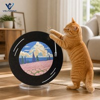 Griffoir pour chat avec base tournante, plateau circulaire rotatif pour griffer et jouer