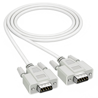 Cable Serial RS232 DB9 Macho a Macho de 9 Pines D-Sub, Cable de Cobre Trenzado con Cubiertas de Plástico Moldeado Blanco