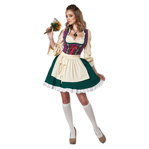 Disfraz de cerveceras bávaras para mujer con delantal y lazo para festivales, fiestas, actuaciones y cosplay - Product Image 1