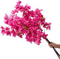 Bunga Bougainvillea Sutra Buatan Tahan UV Batang Panjang Dekorasi Taman Realistis untuk Penggunaan Luar & Dalam Ruangan