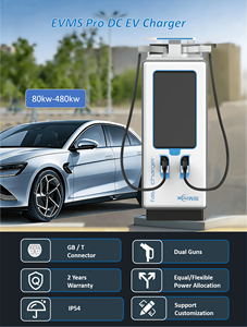 SCU Pro รุ่นใหม่ 80-480KW แบบติดตั้งบนพื้น สำหรับเชิงพาณิชย์ ได้รับใบรับรอง CE พร้อมอินเทอร์เฟซ CCS มาตรฐาน IP55 EVMS-80/480 Ou - Product Image 2