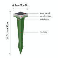 Répulsif Solaire Ultrasonique Étanche IP68 Contre les Taupes et Serpents pour Jardins Extérieurs à Insertion