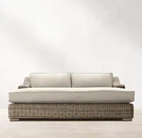 PROVENCE, muebles modernos para todo tipo de clima, sofá cama, tumbona de caña de jardín, asiento bajo, brazos inclinados, tumbona doble de mimbre