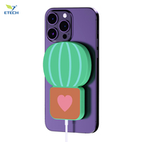 ETECH 2024 Chargeur sans fil 10W à charge rapide, écologique, avec design succulent unique, veilleuse LED, pour la maison/le bureau, compatible écouteurs