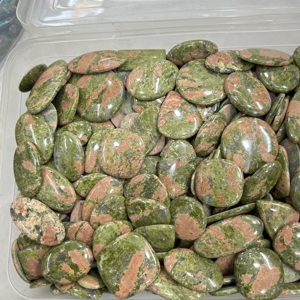 Suministro directo de fábrica, cabujón de piedra Unakite, cuarzo de piedras preciosas sueltas de corte redondo ovalado Natural para uso multiusos - Product Image 2