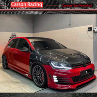 Capot Mk7 pour Volkswagen Golf MK7.5 GTI R 2014-2019 en fibre de carbone humide, visserable, style V, en fibre de carbone forgée