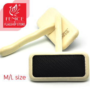 Fácil de usar con mango de madera Durable mascotas perro gato limpieza Dematting cepillo del peine - Product Image 1