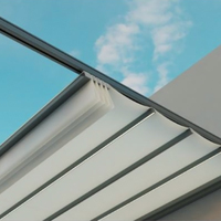 Auvent de pergola électrique en tissu PVC flexible, anti-soleil et anti-pluie, motorisé avec écran zippé et cadre enduit de poudre