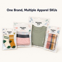 Emballage personnalisé pour vêtements imprimés, sachet refermable écologique et biodégradable pour sous-vêtements, pantalons, chaussettes, sac holographique en aluminium avec fermeture éclair