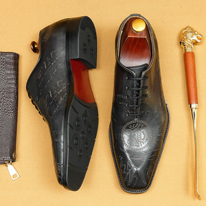 Best-selling formal leather shoes for men - business style, genuine leather upper, inner lining <b>in</b> <b>one</b> piece, Oxford shoes - Product Image 2