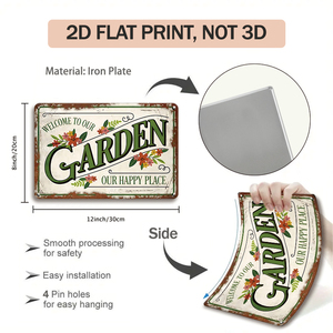 Selamat Datang di Kebun Kami, Tempat Kebahagiaan Kami, Papan Tanda Logam Rumah Pertanian - Product Image 2