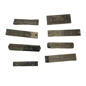 Tas logam logo kustom pakaian ransel huruf berlian imitasi payet buatan tangan Tag ID perangkat keras tag logam logo kustom - Product Image 2