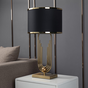 HOOYI Hotel Luxury Modern White Fabric Lamp Shade Desk Lamp Home decorativo Night Light lampada da comodino Iron Ce AC Round 70 - Product Image 3